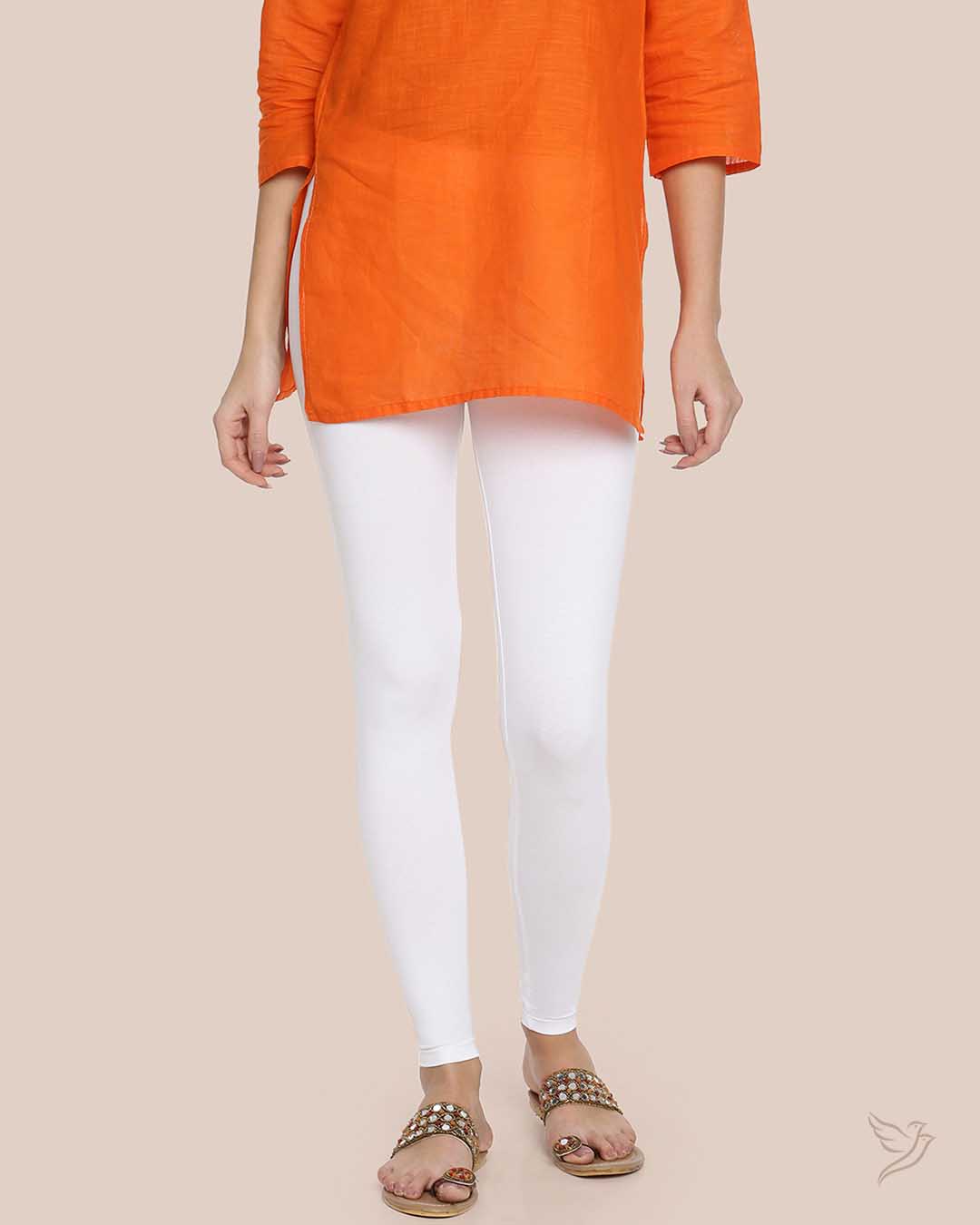 Twinbirds Pearl white women Ankle Legging Twin Birds Store