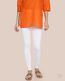 Cotton Ankle Legging - Pearl white