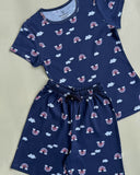 Kids Printed Shorts Co-ord - Navy Classic