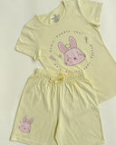 Kids Solid Shorts Co-ord - Delicate Yellow