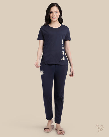 Solid Pant Co-ord - Deep Navy