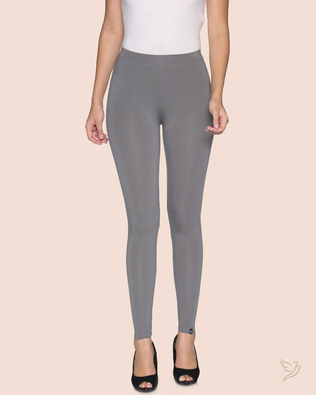 Women Viscose Ankle Legging Steel Grey Twin Birds Store