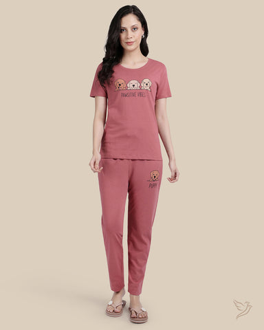 Solid Pant Co-ord - Mauve Wood