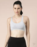 Solid Sports Bra - Light Grey