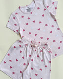 Kids Printed Shorts Co-ord - Pink