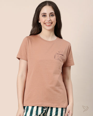 Relaxed fit tee - Mocha Mouse