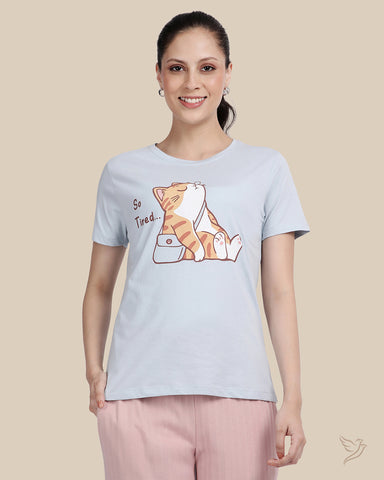 Relaxed fit tee - Sky writing