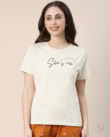 Relaxed fit tee - Ivory Snow