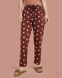 Teddy bear Printed Night Pants - Dark Chocolate