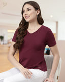 Basic V-Neck Tee - Grape Vine