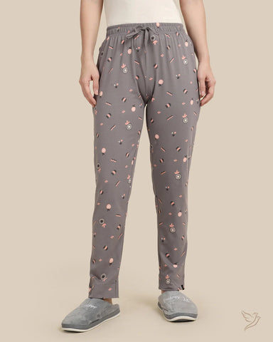 Printed Night Pant - Grey