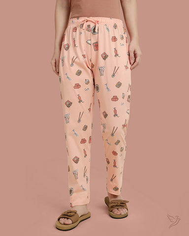 Printed Night Pant - Salmon