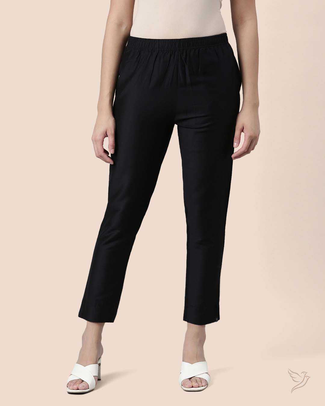 Buy Metallic Black Women Stylish Metallic Straight Pant Online
