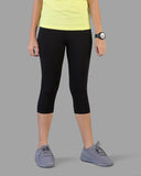 Kids Cotton Capri Legging - Carbon Black