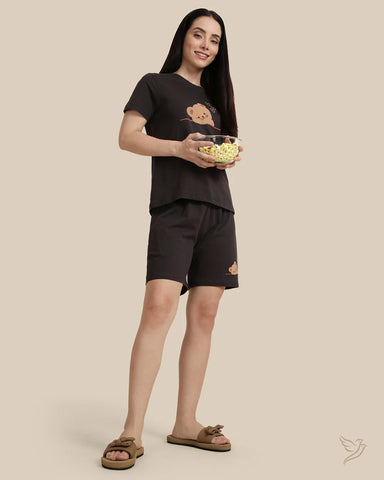 Solid Shorts Co-ord - Jet Black