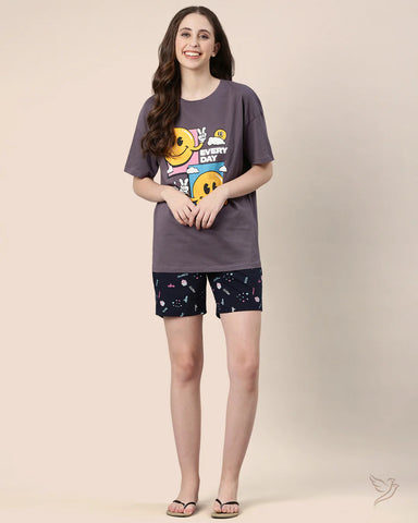 Oversize Tee - Purple Taupe