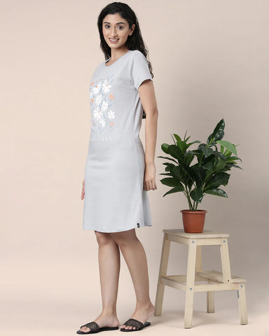 Lounge Wear Long Tee - Light Grey