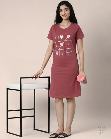 Lounge Wear Long Tee - Fired Brick