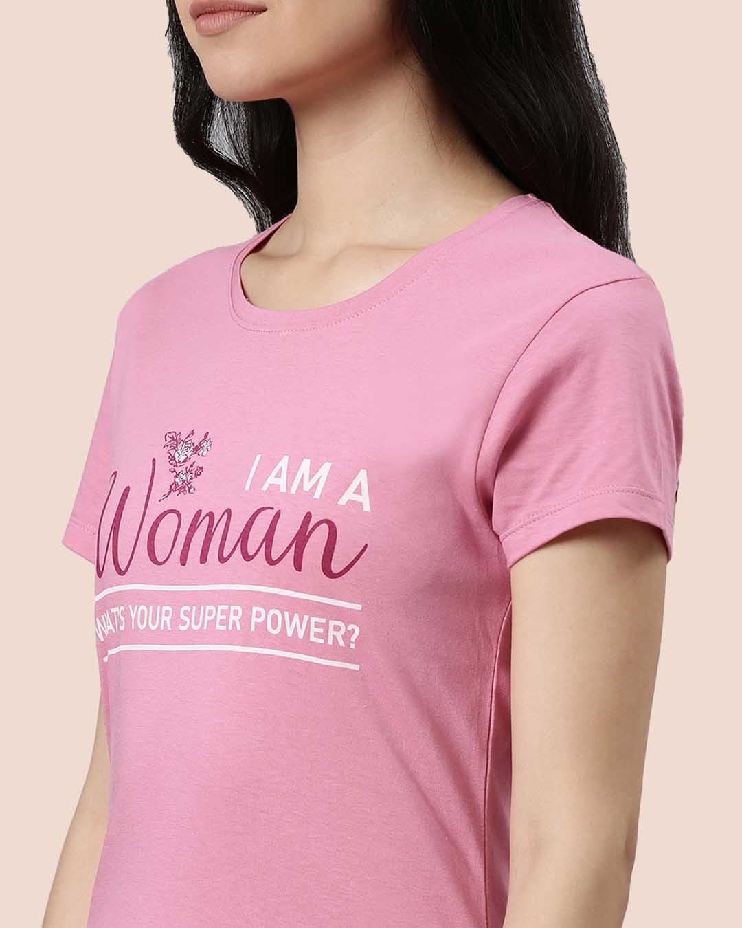 Luxury Pink Printed Women Lounge Wear Pyjama Set