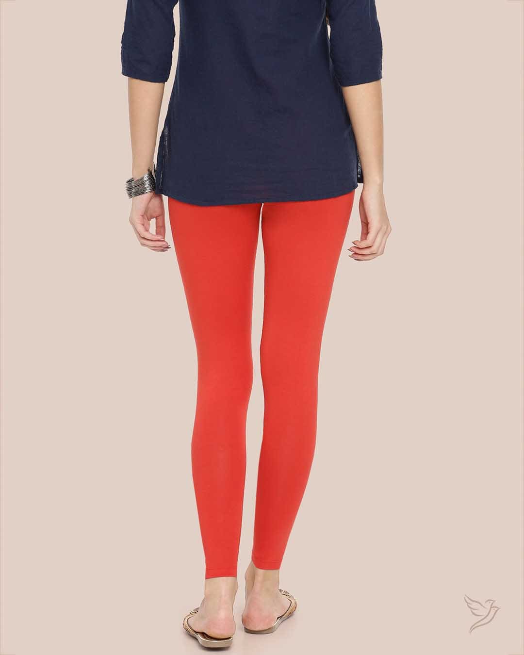 Ankle Flare Corduroy Legging in Red