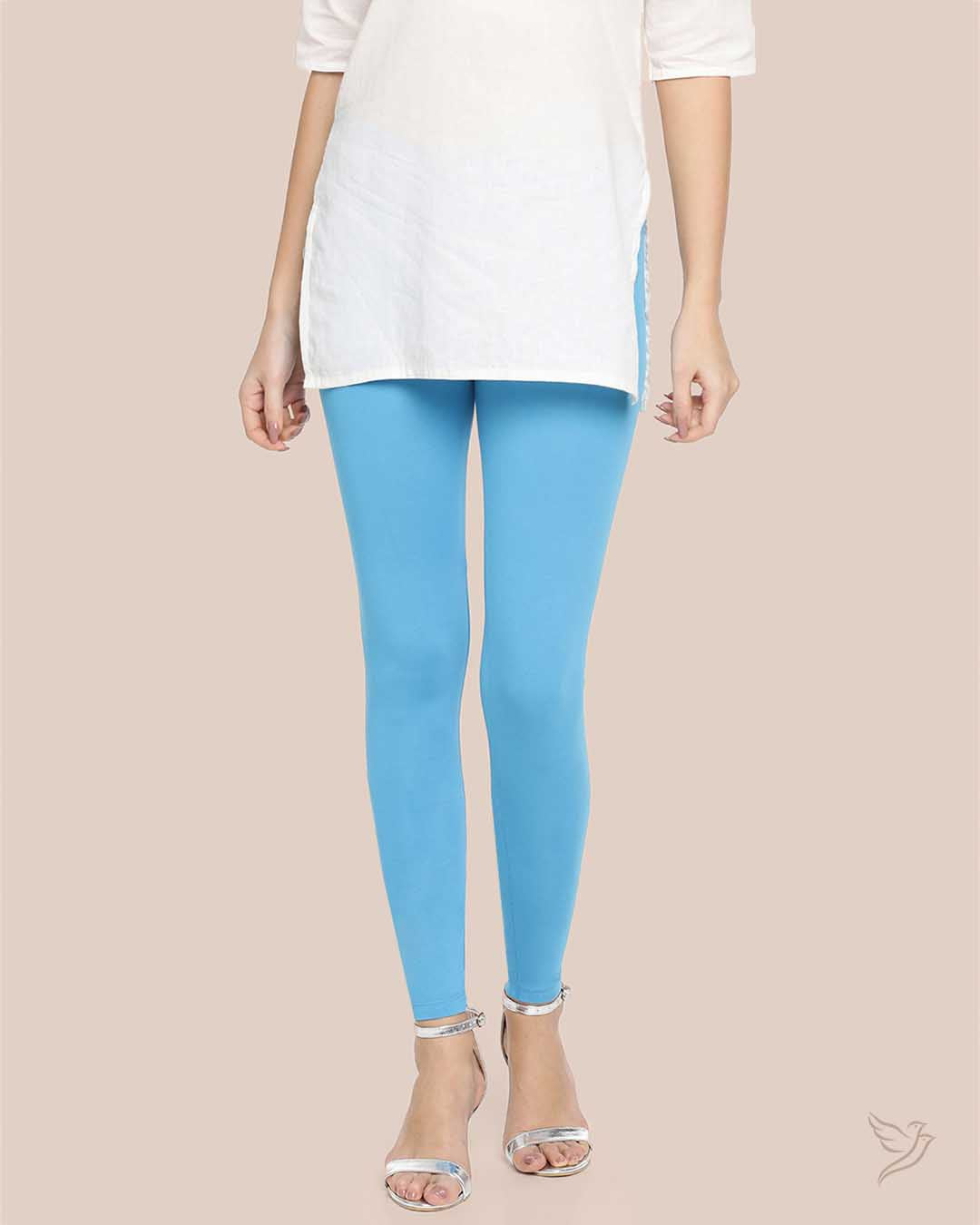 Grand Turquoise Cotton Ankle Legging