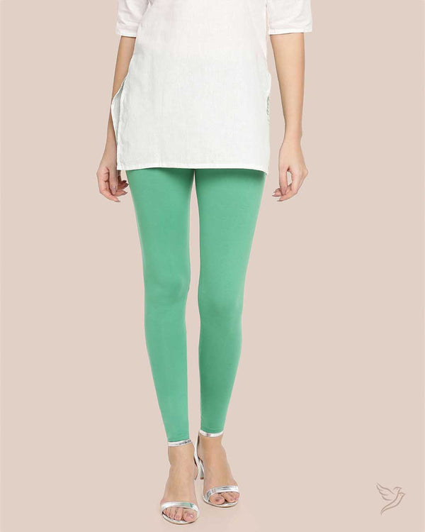 Green Grass Cotton Ankle Legging