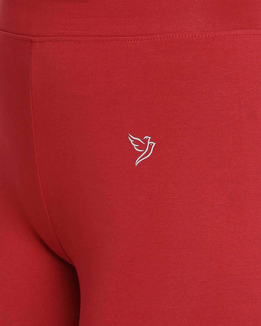 Stylish Lava Red Cotton Ankle Legging 