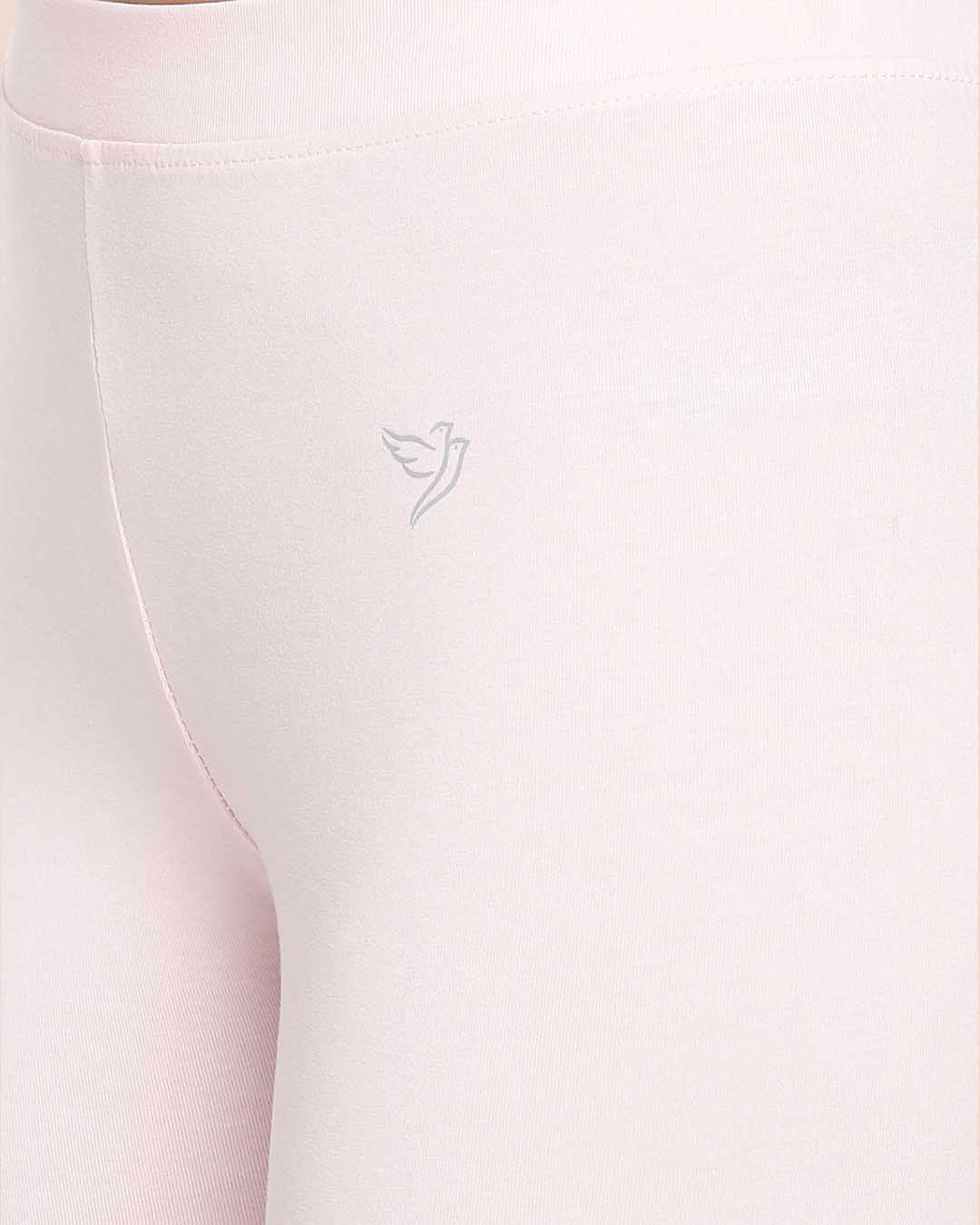 Luxury Mid Pink Cotton Ankle Legging  