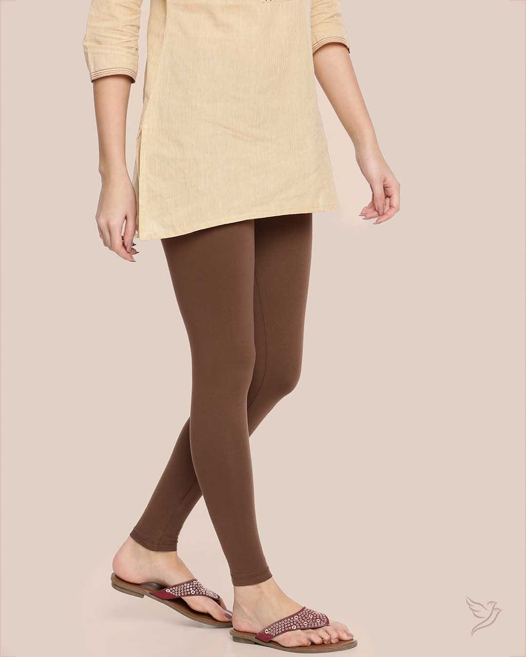 Mocha Bean Cotton Ankle Legging for Women