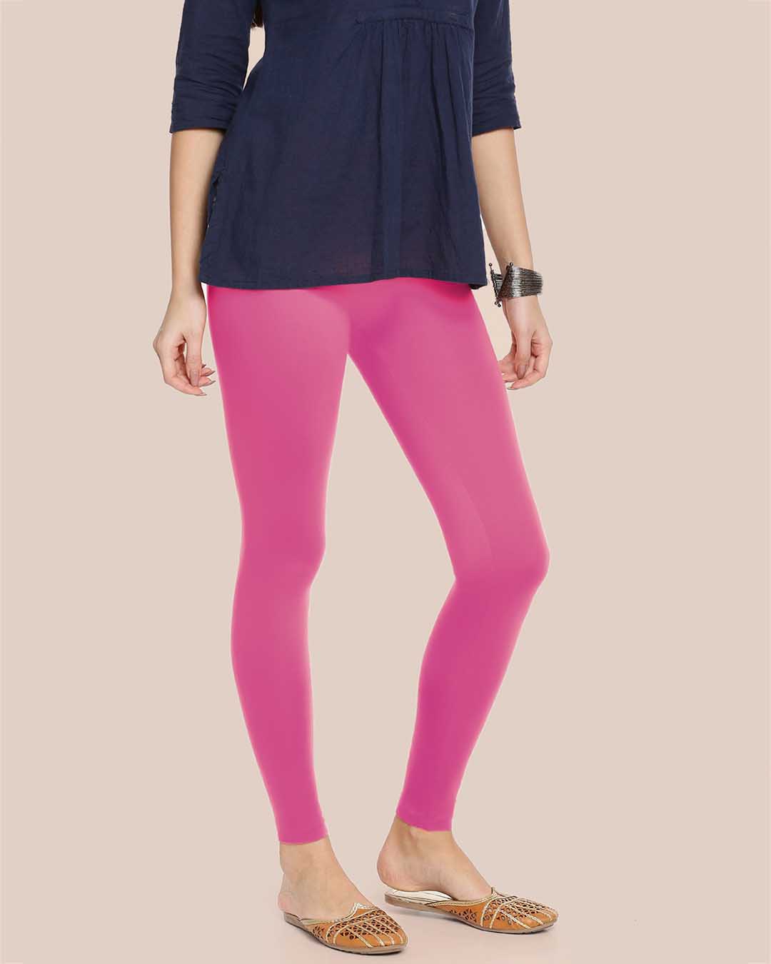 Mystic Pink Cotton Ankle Legging for Women