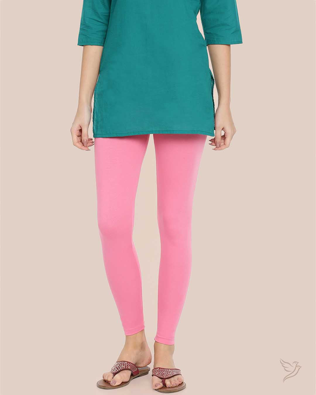 Pure Magenta Cotton Ankle Legging