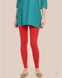 Cotton Ankle Legging - Red Chilli