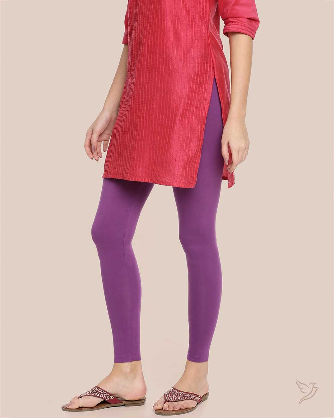Vapour Violet Cotton Ankle Legging for Women