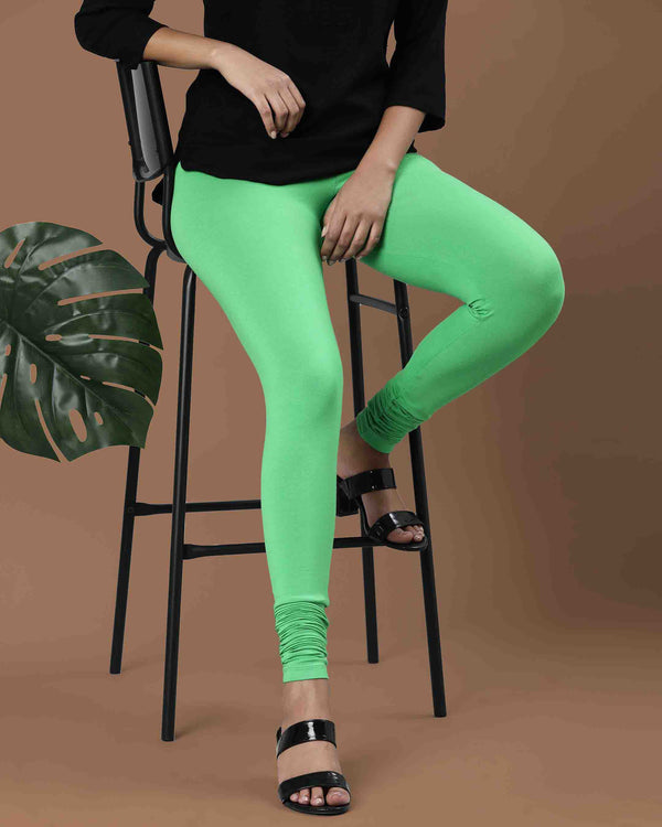 Women Viscose Churidar Legging - Parrot Green