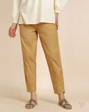Cotton Straight Pant - Coffee