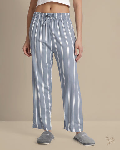 Striped Palazzo - Dusty Blue