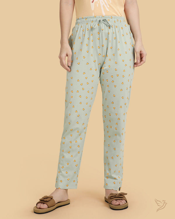 Printed Night Pant - Frosty Green