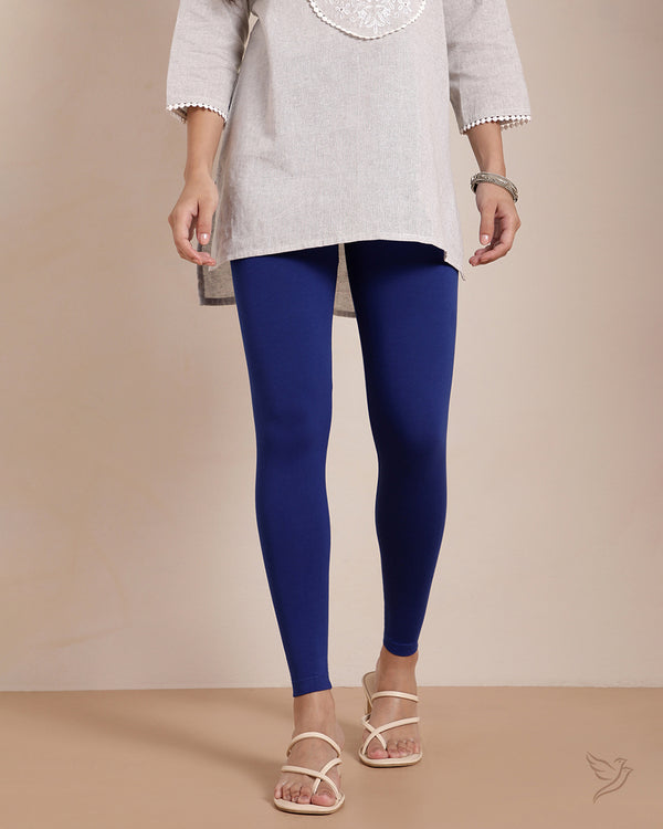 Cotton Ankle Legging - Ink Blue