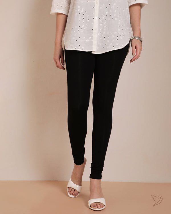 Viscose Churidar Legging - Black Plus