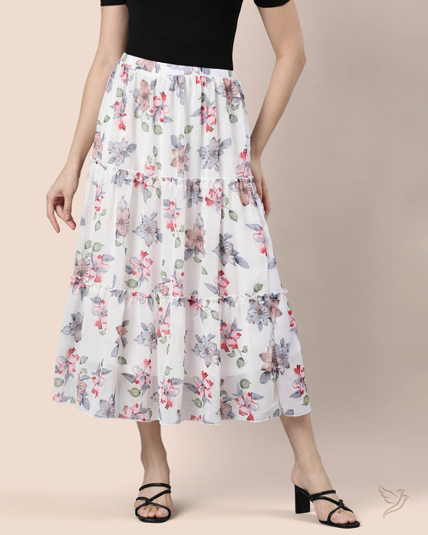 Women Tiered Maxi Skirt