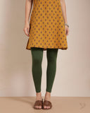 Cotton Ankle Legging - Green Tree