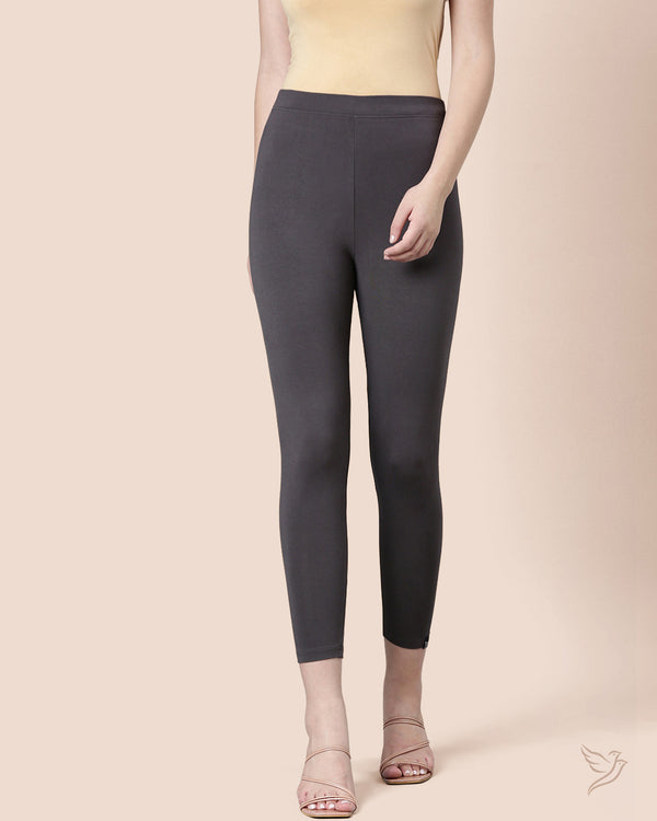 Viscose 7/8 High Ankle/Cropped Leggings - Shadow Grey