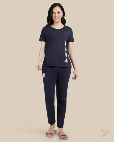 Solid Pant Co-ord - Deep Navy