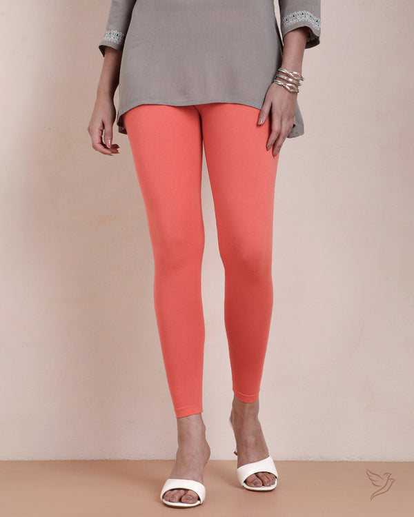 Cotton Ankle Legging - Rasp Berry