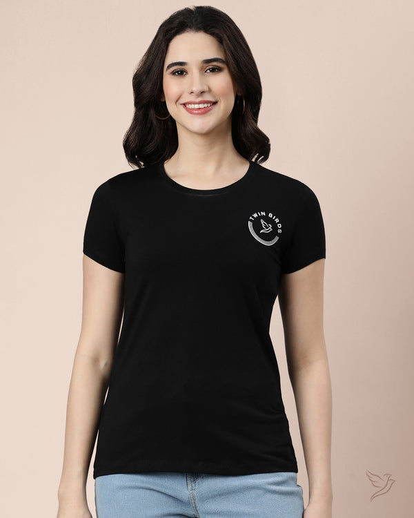 Women Slim Fit Letter Tee