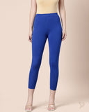 Viscose 7/8 High Ankle/Cropped Leggings - Laser Blue