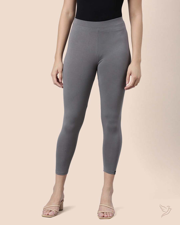 Steel Grey Women Viscose 7/8 High Ankle/Cropped Leggings