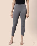 Viscose 7/8 High Ankle/Cropped Leggings - Steel Grey