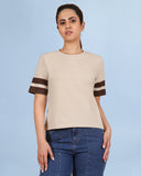 Sleeve Stripe Tee - IvorySnow