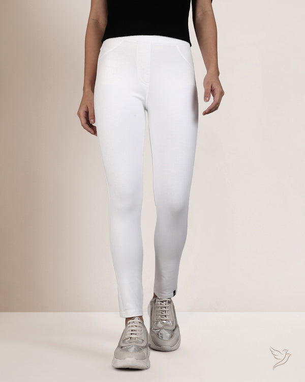 Flexi Indigo Jegging - Pearl White
